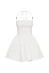 Ruby Halter Mini Dress - White